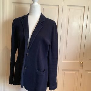 J Crew Factory Navy Blue Schoolboy sweater-blazer jacket size M